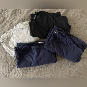 Members Mark Bundle 4 Black Gray Navy T-Shirts 100% Cotton Men Basics XL Russell